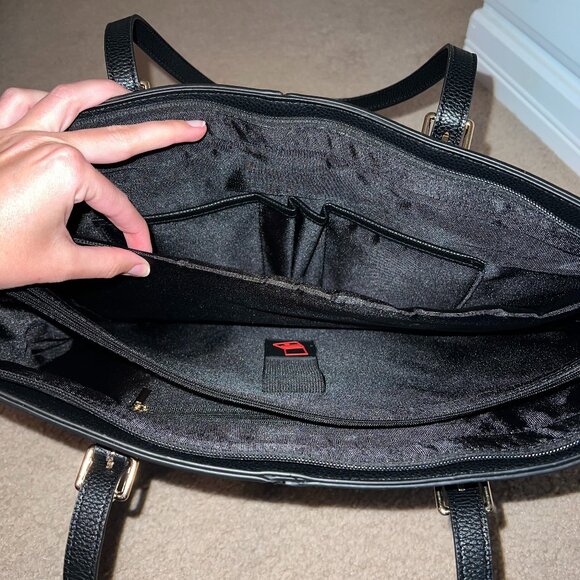 Faux Leather Computer Tote Bag - Picture 4 of 5